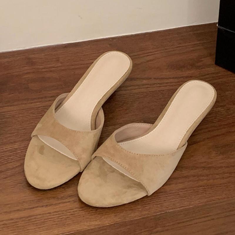 

Fashion Liyke Summer Fashion Thin Low Heels Slippers Women Round Open Toe Beach Casual Sandal Female Mules Slides Shoes Zapatos De Mujer 35 абрикосовый