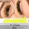MIZIMO Gelbe Einzeln geklebte Falsche Wimpern, Augen-Make-up-Werkzeuge, Natürlich, Weich und Verlängert. C/D, 0,07 mm, 8–15 mm