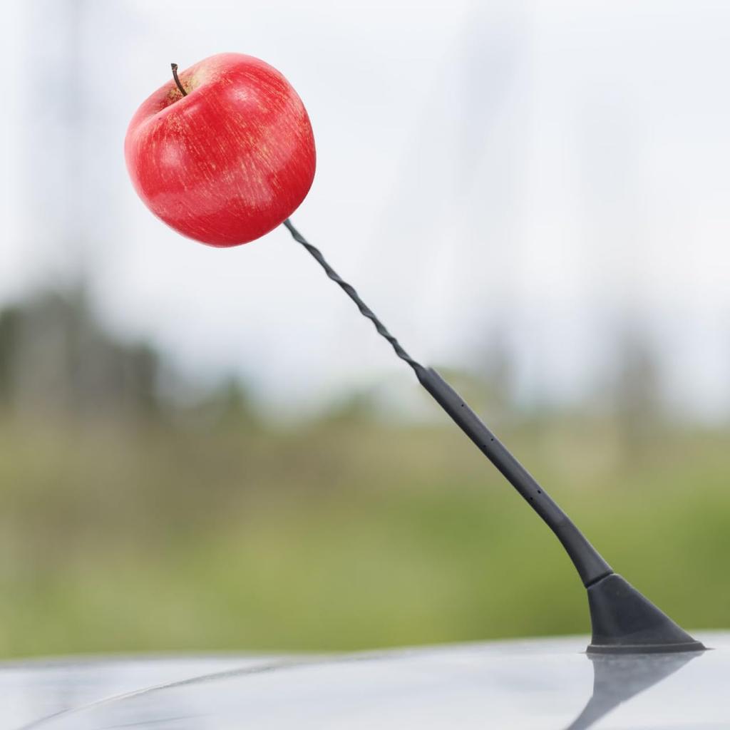 GLEAVI Apple Shape Car Antenna Topper Cute Decoration Fruit Ball Car Roof Universal Car Antenna Topper for Most Vehicles