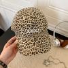 American retro leopard print embroidery letter baseball cap female summer spice girl street fashion versatile face little cap