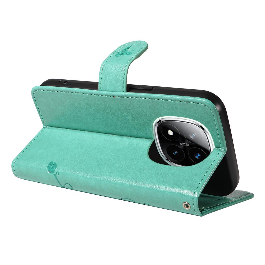 For Xiaomi Redmi Note 14 Pro+ 5G/Note 14 Pro 5G/Poco X7 5G PU Leather Cases Flower Pattern Wallet Stand Phone Cover with Strap