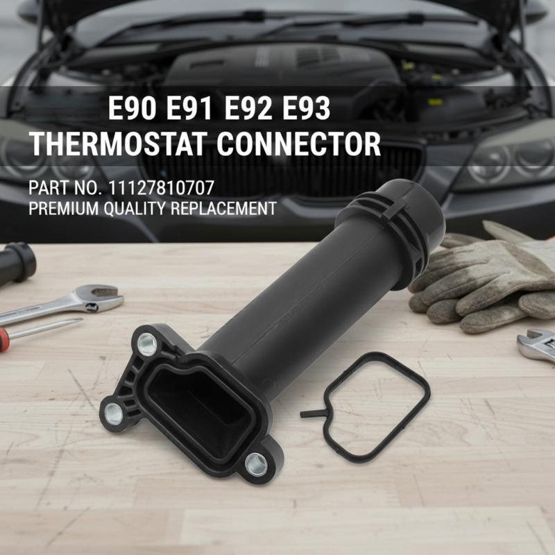 Coolant Distribution Pipe Outlet Heat Resistant Plastic Water Hose Joint Replaces E90E91E92E93 for 3.0L 4.4L Engines