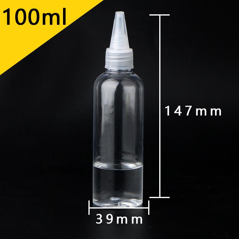 Transparente PET-Kunststoff-Quetschflasche mit Spitze für Kleber, Lotion oder Pigmente - Erhältlich in 50 ml und 100 ml