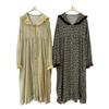 Spring Mori-kei Floral Navy Collar Long Sleeve Loose Casual Plus Size Cotton Linen Dress