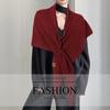 Korean Style Wool Blend Shawl Cape - Autumn/Winter Solid Color Warm Snood Cardigan