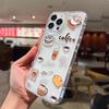 Multicolor Casual Coffee TPU Anti-Fall Clear Phone Case For iPhone 16 15 14 11 12 13 Pro Max Mini 7 8 Plus X XR XS SE 2020 Cover