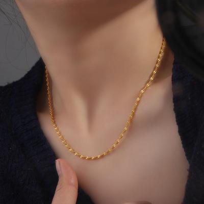 Vietnam Sand Gold Necklace Without Pendant Necklace Double Layer Chain Women Jewelry Accessories
