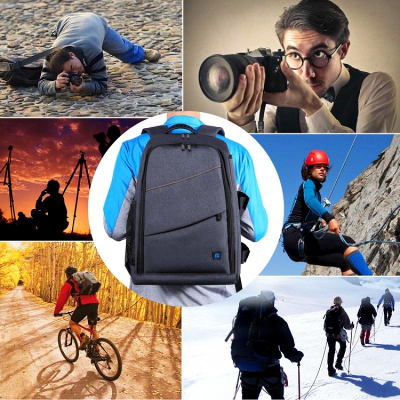 PULUZ Camera Backpack Waterproof Shockproof Camera Bag for DSLR SLR Cameras