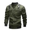 Men's Solid Color Camouflage Outdoor Sports Jacket Men's Pocket Button Casual Jacket