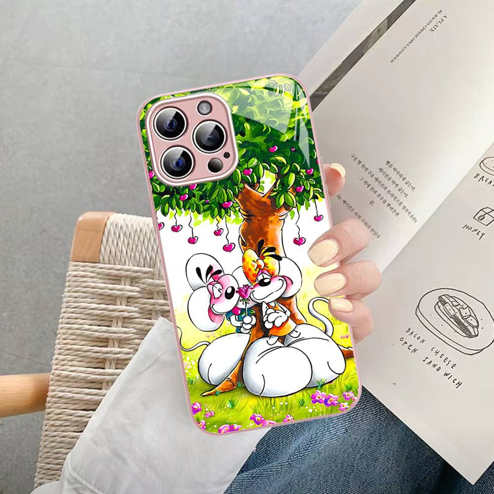 Cartoon D-Diddl For IPhone 14 13 12 Mini 11 Pro XS Max X XR 14 Plus Tempered Glass Cover