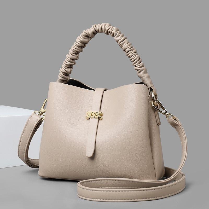 Chic Bucket Bag For Women 2023 Trendy Soft Pu Leather Shoulder Crossbody Style