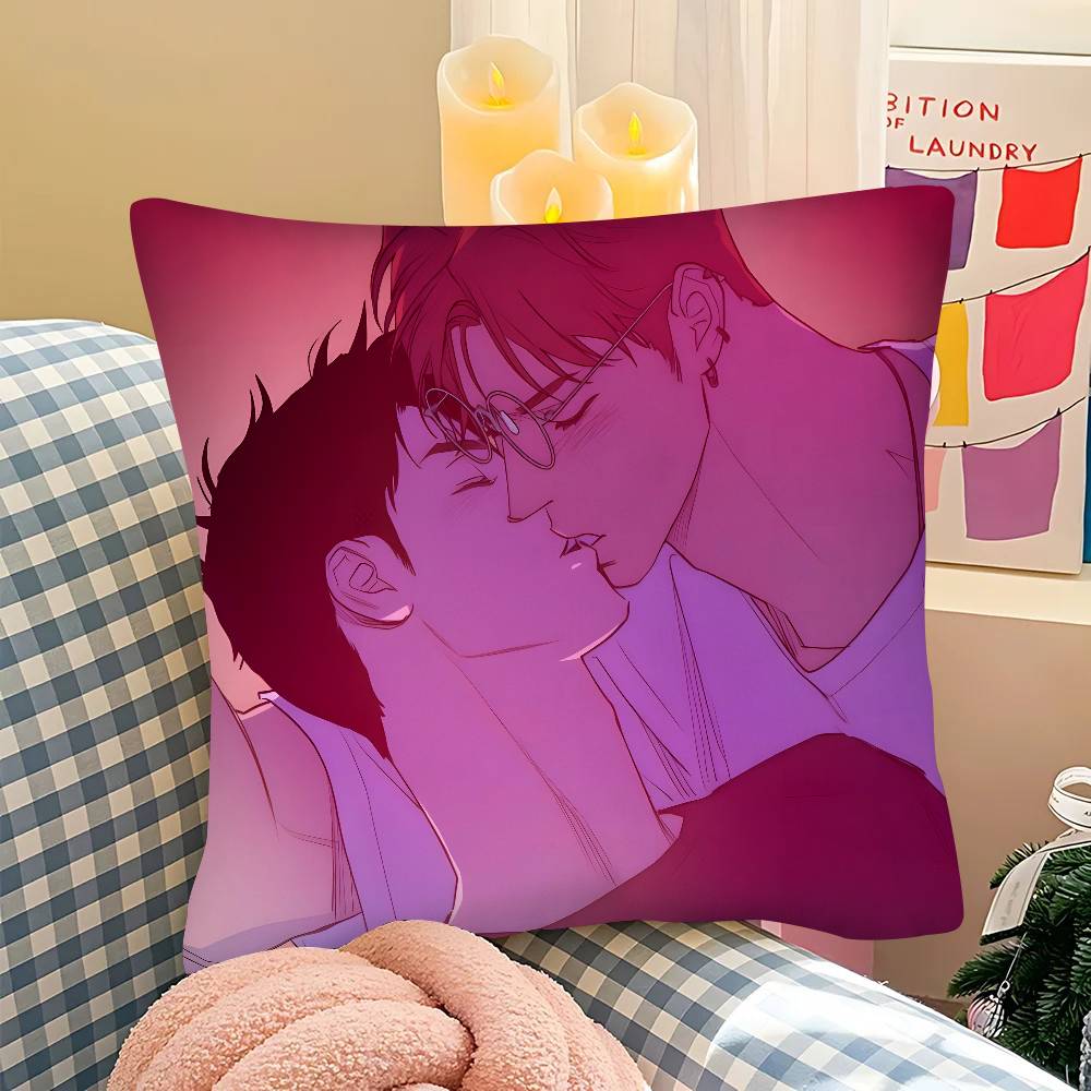 Anime S-Semantic Error Pillow Case Square Pillow Bedroom Sofa Leisure Comfort Cushion Car Living Room Home Decoration