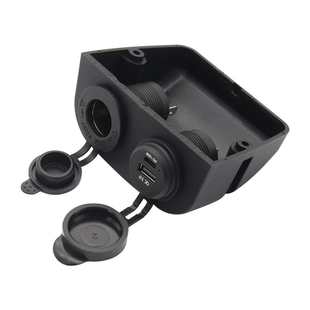 10-30V QC3.0 & TYPE-C Dual Charger Car Cigarette Lighter Socket Plug Panel Two Hole Tent Base For Boat Car Truck