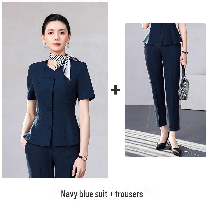 Elegant Seven-Sleeve Slim-Fit Women's Top, Summer Workwear/Professional Suit Style