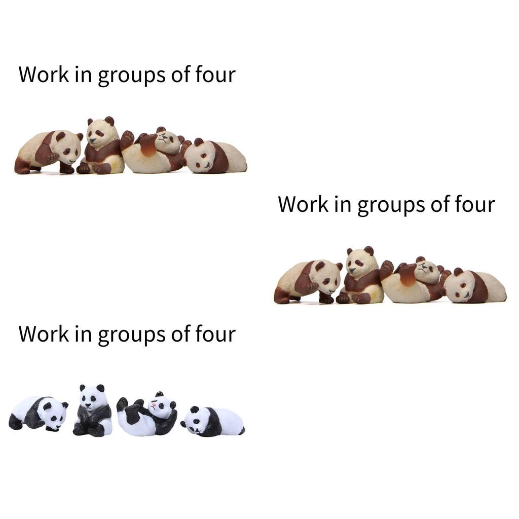 Cute Panda Shape Diy Pvc Miniature Succulent Garden Ornament Set For Home Decor