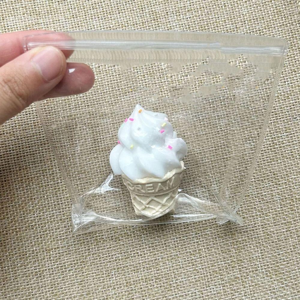 Realistic Ice Cream Cone Squeeze Toy Super Soft Simulation Food Squeeze Bag  Food Play