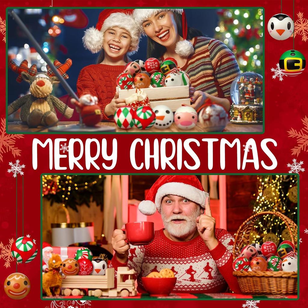 6/36 KS Vánoční antistresové míčky Santa Claus Sobi Antistresová pěna Vánoční mačkací míček pro děti Vánoční párty drobnosti