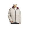 adidas Originals Logo Embroidered Reversible Hooded Cotton Jacket Men Tops Beige IU4786