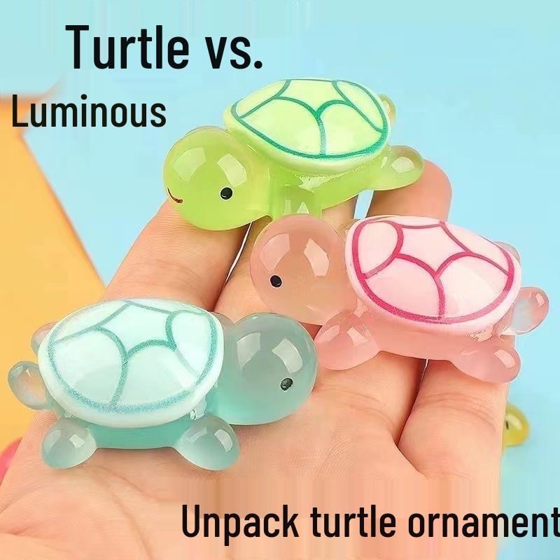 Leuchtende Schildkröten Miniatur Ornamente: DIY Schreibtisch Hängedeko Set