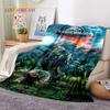 3D Cartoon Jurassic Park Dinosaur Dino Soft Flannel Blankets,Throw Blanket Comfortable Blanket for Picnic Beds Home Bedroom Kids