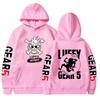 New Five-Speed Luffy Print Hoodie - One Piece Anime Long-Sleeve Fleece Top