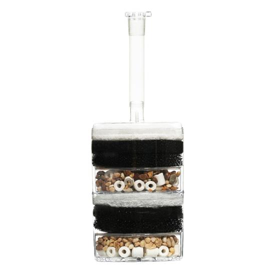 Aquarium Corner Filter Fish Tank Air Driven Sponge Filter Bio Filtration Corner Filter with Multi Kinds of Filter Media for Fry Shrimp Nano Fish Tank