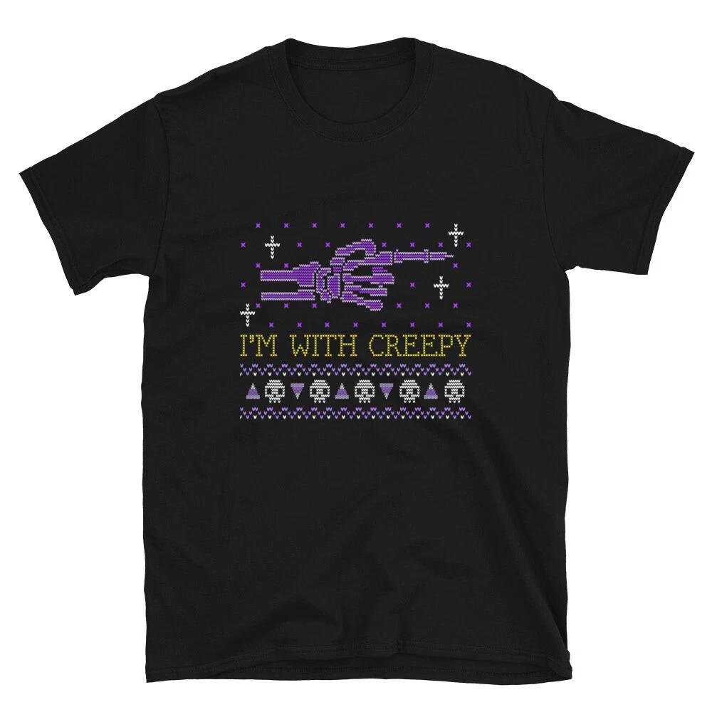 I’m WITH CREEPY HALLOWEEN FUNNY SHIRT skeleton Short-Sleeve Unisex T shirt 2XL
