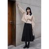 Lu Xiangnan Xixi Girl Black A-Line Midi Skirt