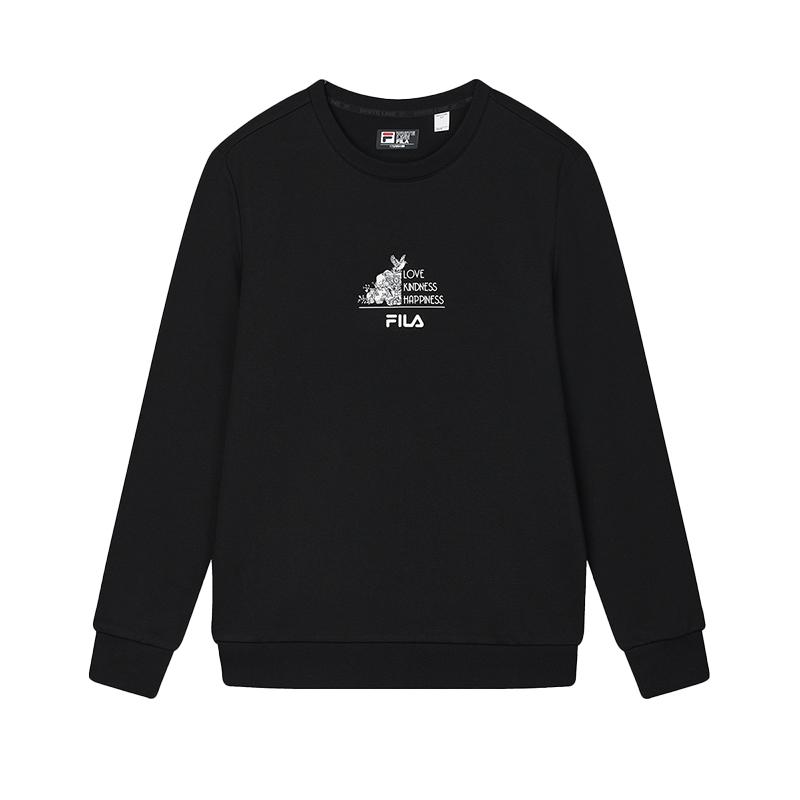 Fila Fashion Simple Knitted Pullover Sweatshirt Men Sweatshirt Black F11M518209FBK