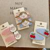 New Rabbit Cherry Plaid Hairpin Sweet Cute Children's Bangs Clip Headwear Girls Kids Women Hair Accessories