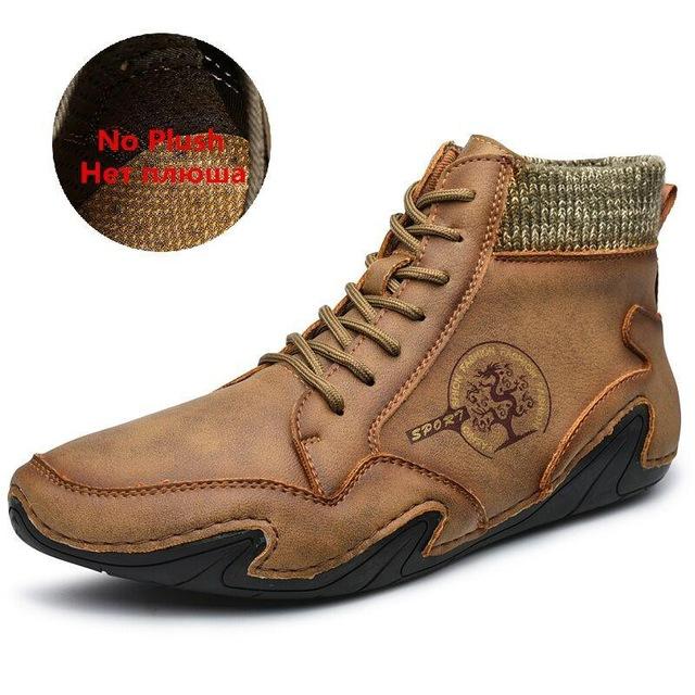 2024 Fashion Men Boots Casual Shoes Leather Boots Men Autumn Winter Snow Outdoor Light Ankle Antislip Warm Zapatos Men Shoes