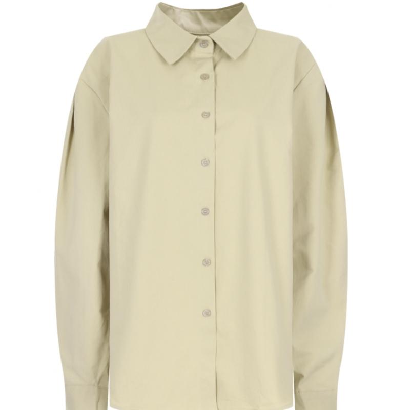 Shop   WomeN Collar Neck Casual Daily Loose Fit LoNg Sleeve CottoN Shirt Ivory N