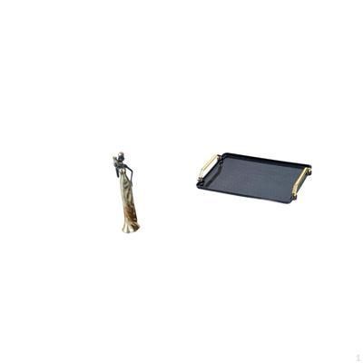 Elegant African Lady Sculpture with Decorative Serving Tray Table Organizer for Hotels And Homes