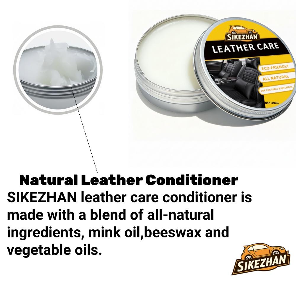 Car Leather Care Cream Transparent Conditioner Balm Odorless Leather Polish for All Colors Car Seats Sofa Bags