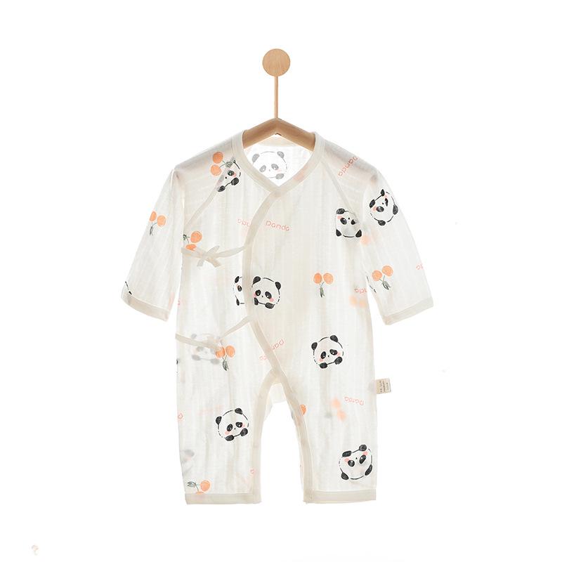 Summer Newborn Cotton Long-Sleeve Butterfly Monk Romper