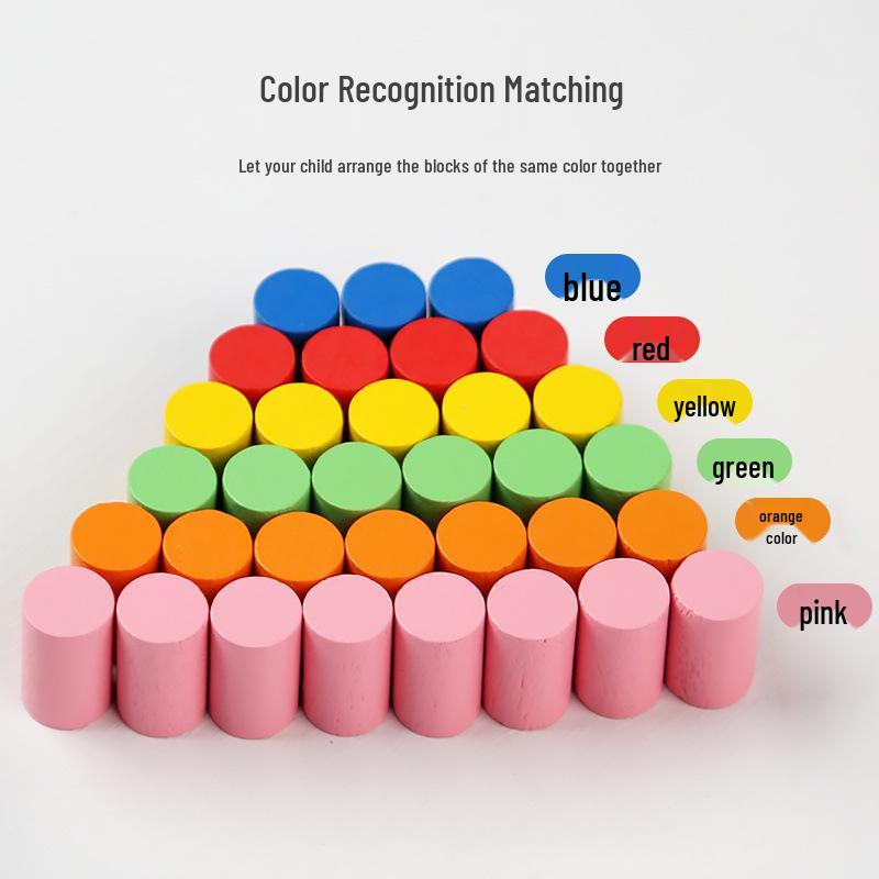 Montessori Color Sorting Pegs: Wooden Puzzle Game for Ages 2-3, Enhances Logical Thinking
