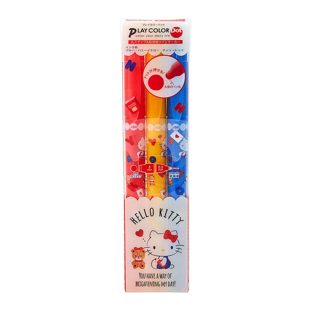 Sanrio Hello Kitty Tombow Pencil Play Color Dot Twin Marker 3 Color Set 739855