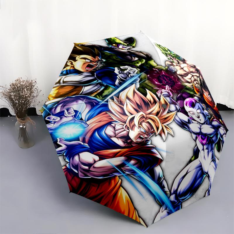 Anime Dragon Ball pattern, automatic folding umbrella, portable and foldable design, 8 ribs, a Christmas or birthday gift.