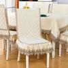 European Ins Style Quilted Dining Chair Dustproof Mat Universal Lace Chair Cover Non Slip and Easy To Clean Dining Chair Mats for Home Restaurants