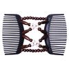 Accessorio per pettine con clip per capelli, copricapo da donna con doppio cursore, perline di legno