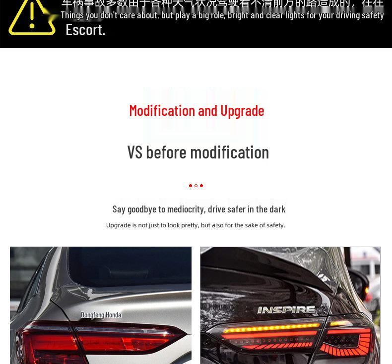 Modified LED Daytime Running Lights & Starry Sky Taillight Assembly for 19-22 Accord