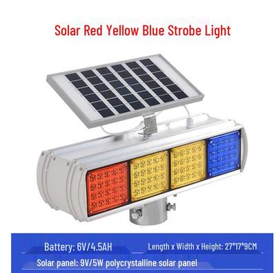 Dual-Sided Solar LED Traffic Warning Flashing Light