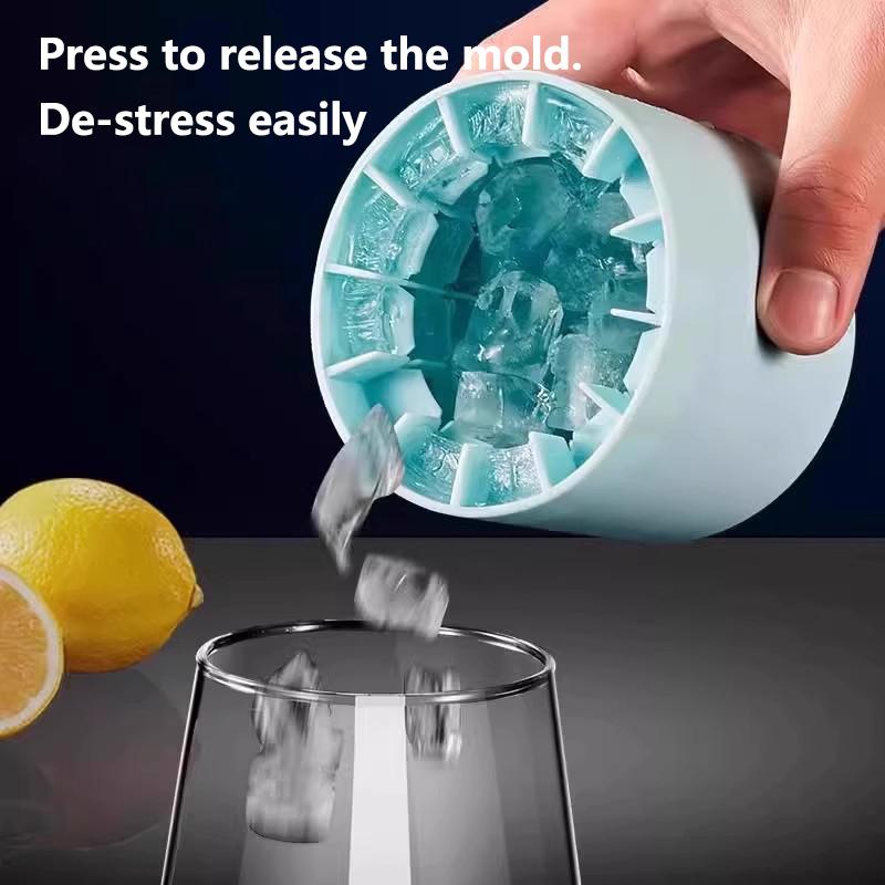 Summer Homemade DIY Refrigerator Freeze Ice Maker Silicone Ice Cube Mold Round Ice Bucket Creative Ice Cube Mold Kitchen Tools