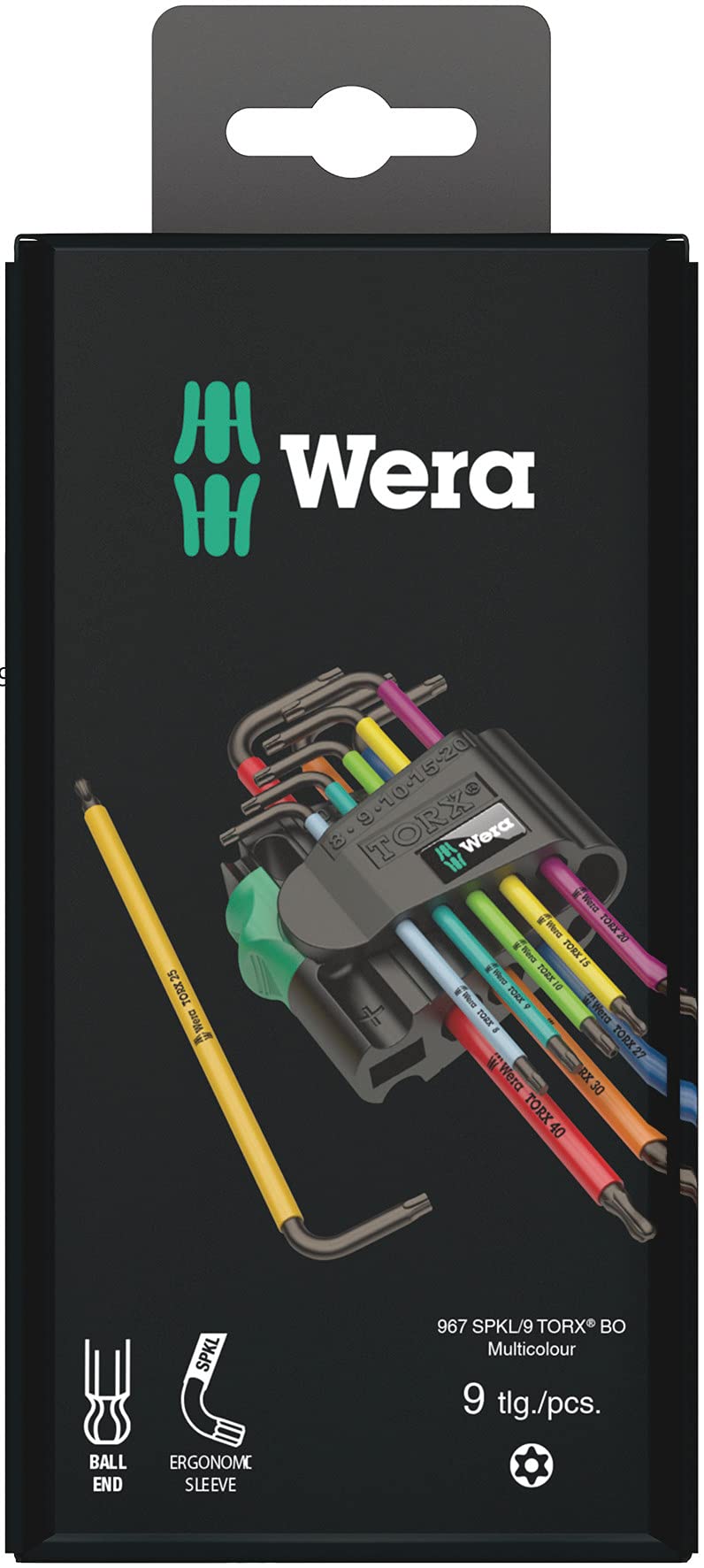 

Wera 05073599001 TX BO Multicolor 1 SB SiS Torx Wrench Blister Set Imported from 967/9 L-Shaped Set, Pack, 9-Piece [Officially Japan]