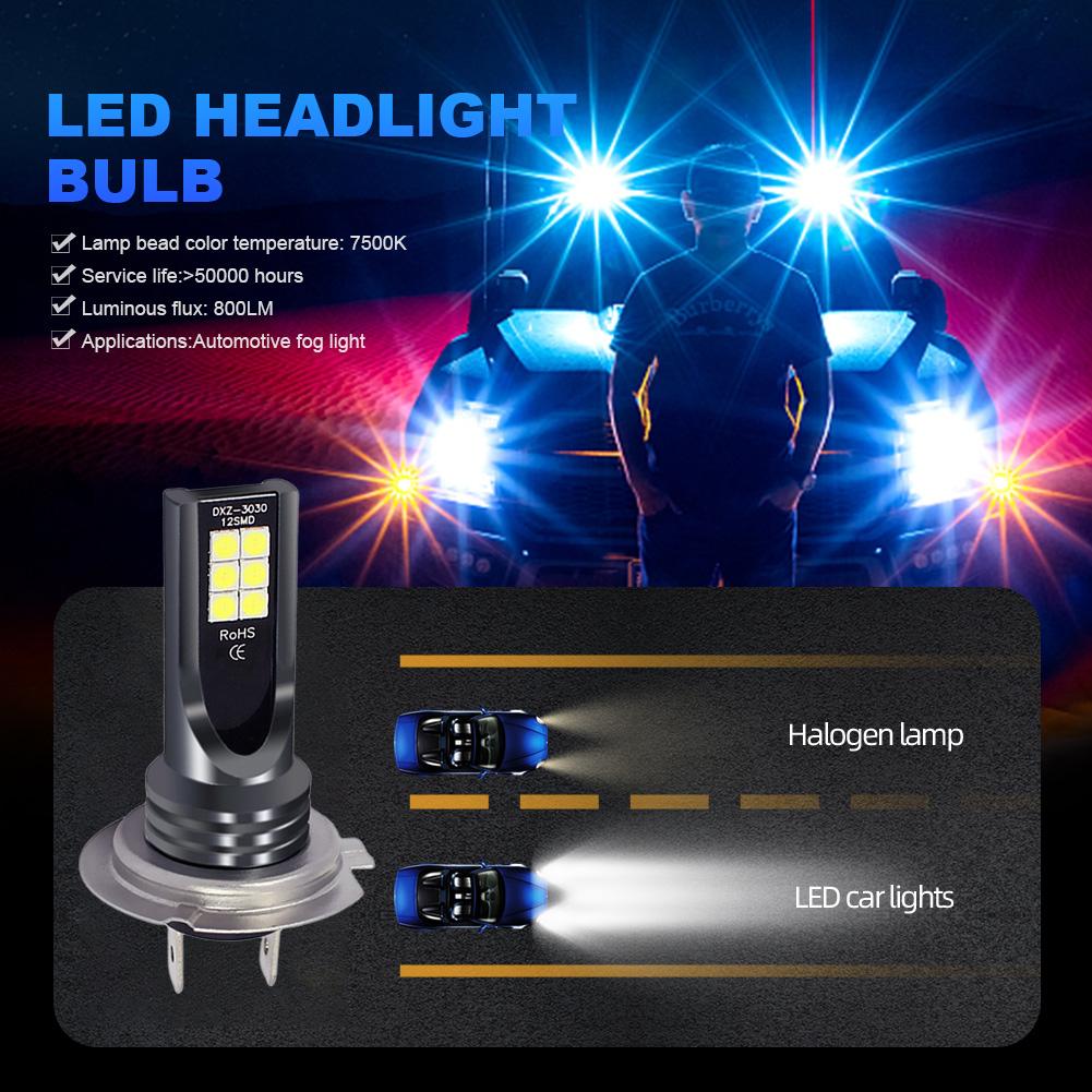 2PCS H7 LED Headlight Bulb Beam 24W High Power LED Headlamp 7500K White Super Bright Driving DRL Auto Fog Lamps Replacement
