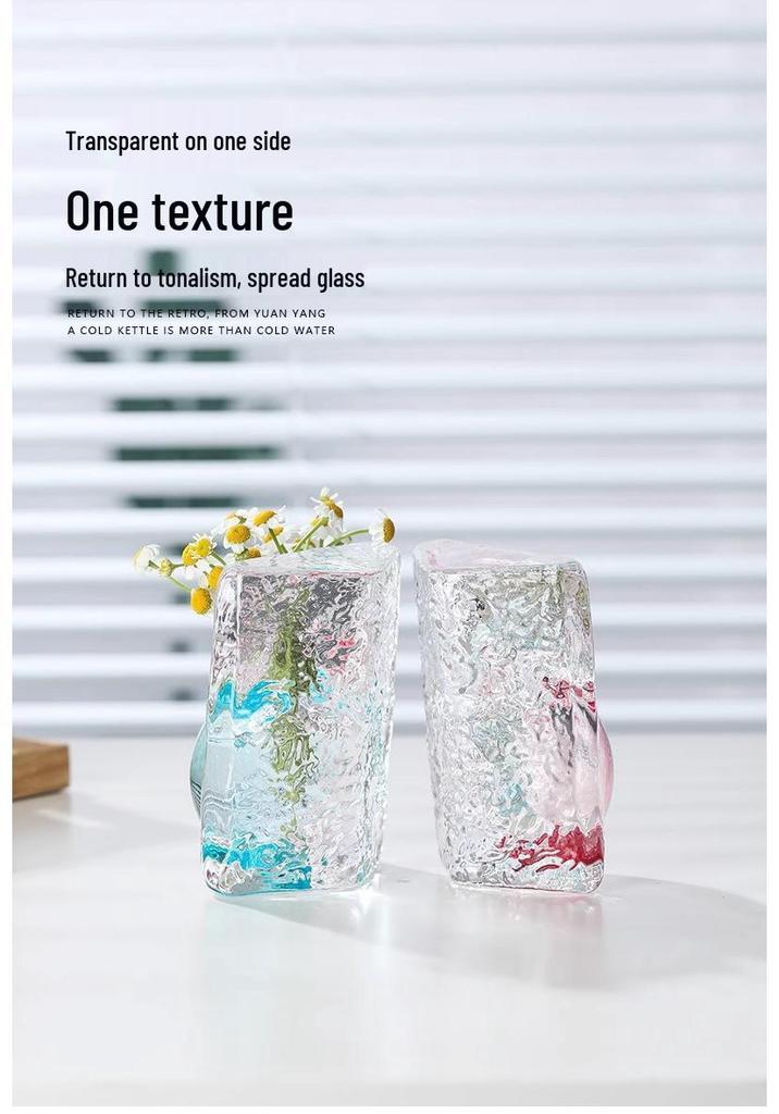 Ocean Heart Handmade Japanese Crystal Glass Mini Vase for Fresh Flowers