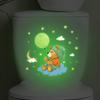 Glow-In-The-Dark Bear Toilet Stickers Self-Adhesive Removable Decal Wall Sticker Home Decor Car Sticker Luminous Effects