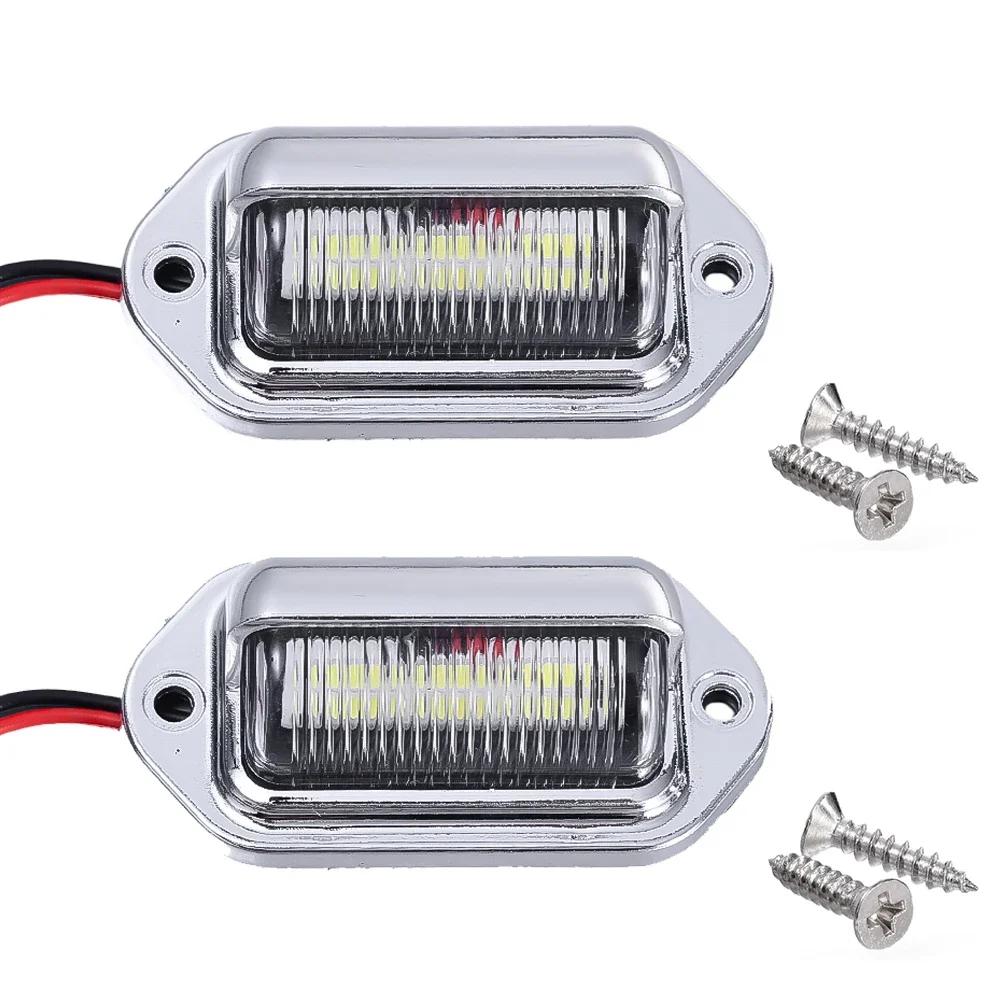 2PCS Car Van Bus Trailer Tail/Side Light Bulb 6LED Truck License Plate Light 12-24V Waterproof Good Car  Accessories