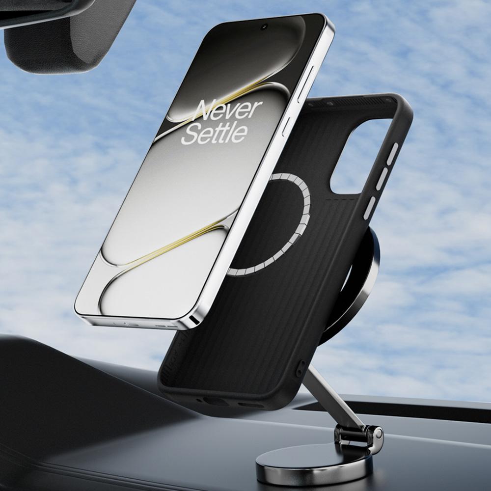 ABEEL For OnePlus 15R 5G/Ace 6T 5G Magnetic Case Carbon Fiber Texture TPU PC PU Phone Back Cover