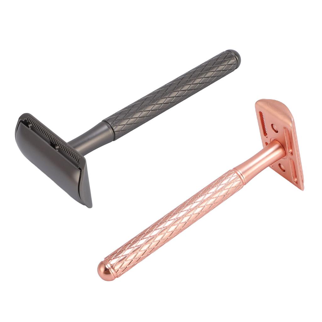 Double Sided Shave Tool Manual Alloy Non Slip Long Handle Safety Shaving Tool with Cutter Refills fo